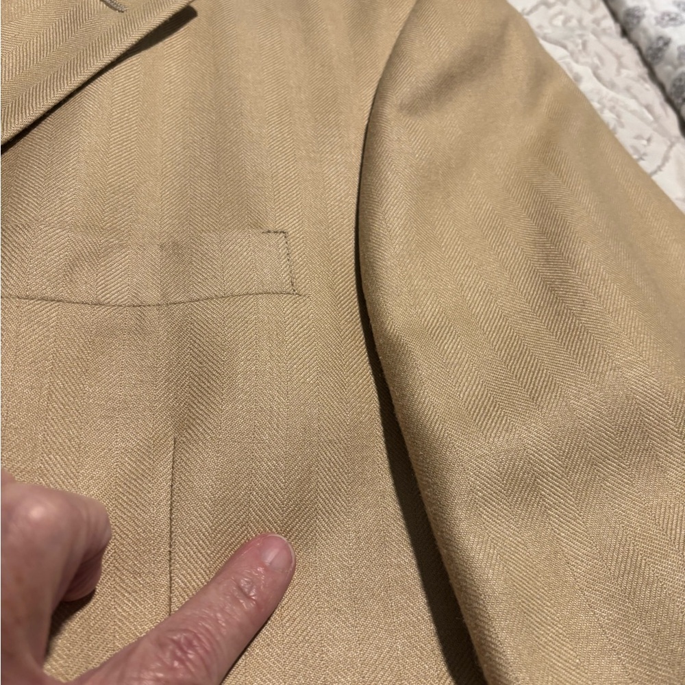 Tommy Hilfiger Men’s Gold Herringbone Light Blazer 42R - Picture 9 of 11